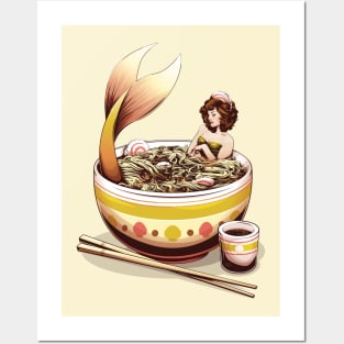 Mer-Noodles - Mermaid In Noodles Posters and Art